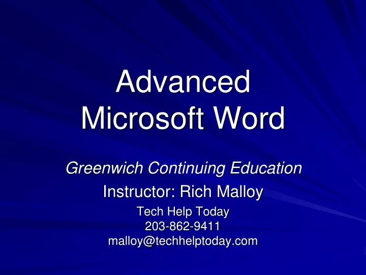 advanced microsoft word