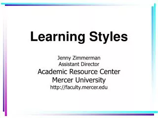 Learning Styles