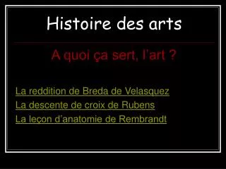 histoire des arts