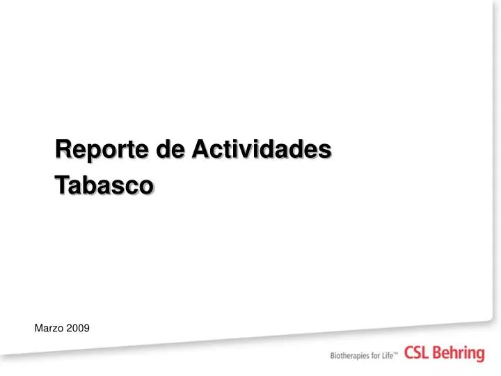 reporte de actividades tabasco