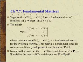 Ch 7.7: Fundamental Matrices