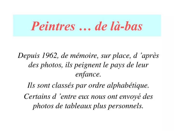 peintres de l bas