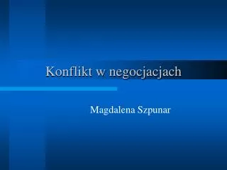 konflikt w negocjacjach