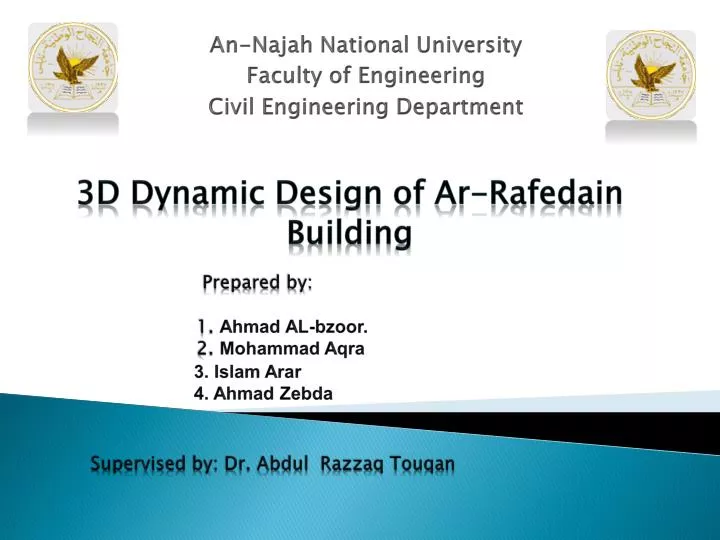 3d dynamic design of ar rafedain building