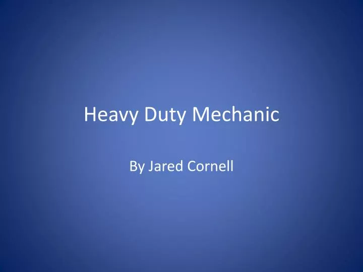 heavy duty mechanic