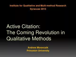 Active Citation: The Coming Revolution in Qualitative Methods