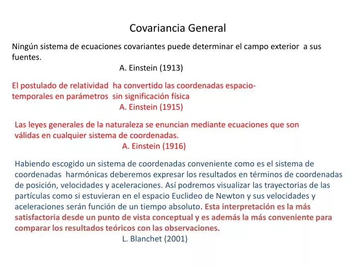 covariancia general