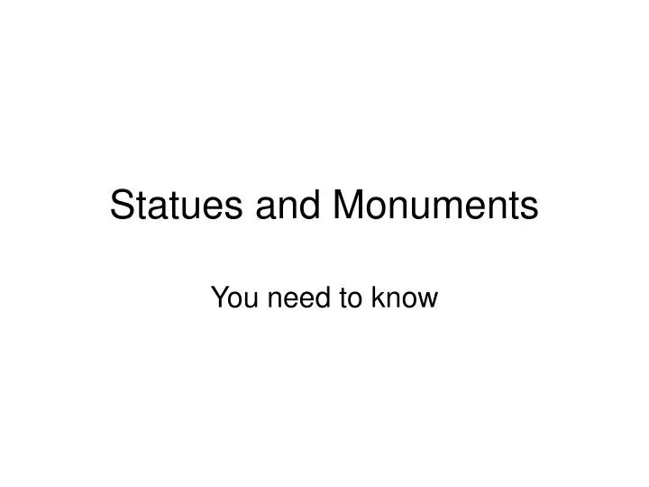statues and monuments