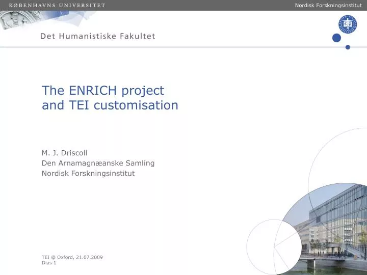 the enrich project and tei customisation