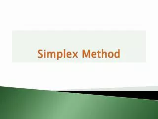 Simplex Method