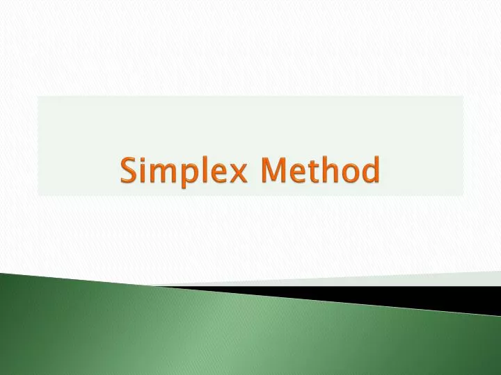 simplex method