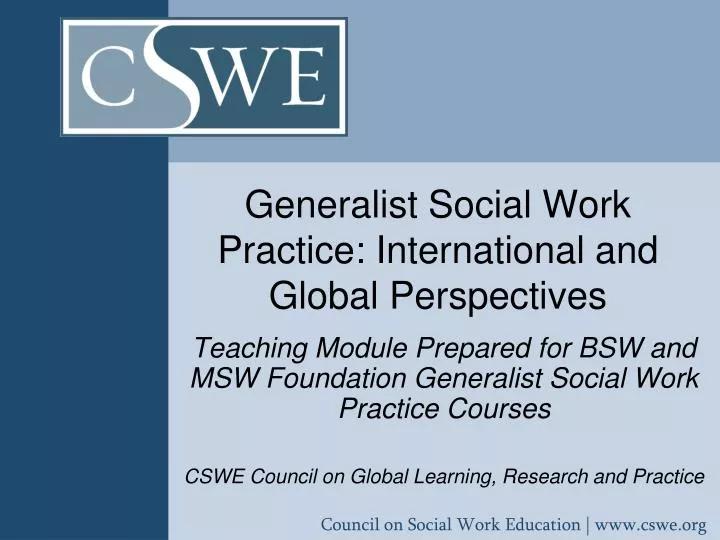 generalist social work practice international and global perspectives