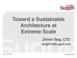 Toward a Sustainable Architecture at Extreme Scale