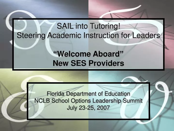 sail into tutoring steering academic instruction for leaders welcome aboard new ses providers