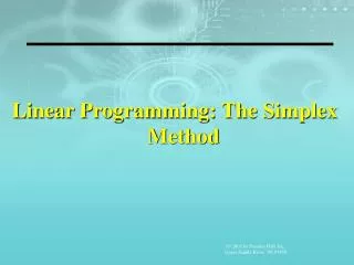 Linear Programming: The Simplex Method