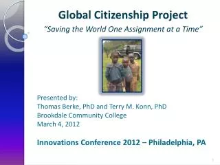 Global Citizenship Project “Saving the World One Assignment at a Time”
