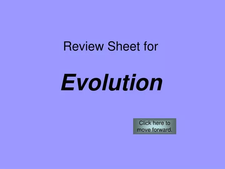 review sheet for evolution