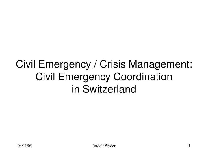 civil emergency crisis management civil emergency coordination in switzerland