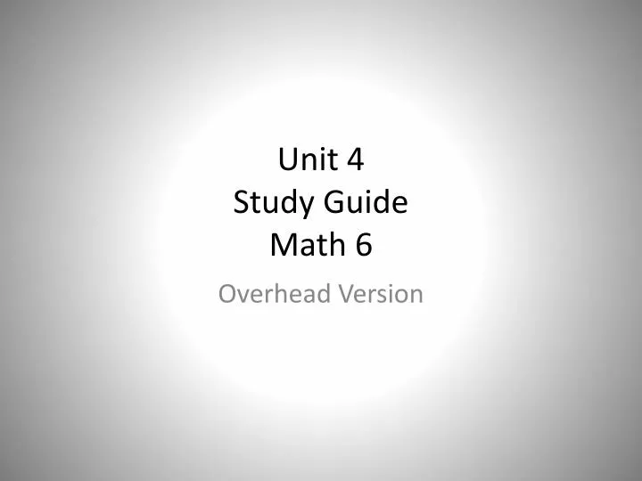 unit 4 study guide math 6