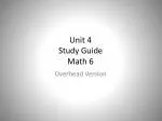 Unit 4 Study Guide Math 6 - slide 1