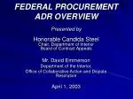 Federal Procurement ADR Overview: Enhancing Dispute Resolution in Government Contracts - slide 1