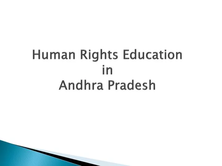 human rights education in andhra pradesh