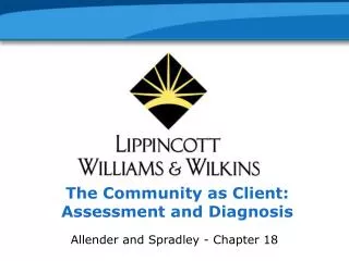 The Community as Client: Assessment and Diagnosis