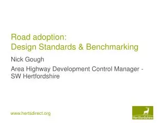 Road adoption: Design Standards &amp; Benchmarking