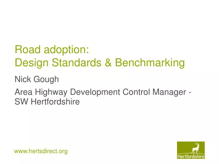 road adoption design standards benchmarking