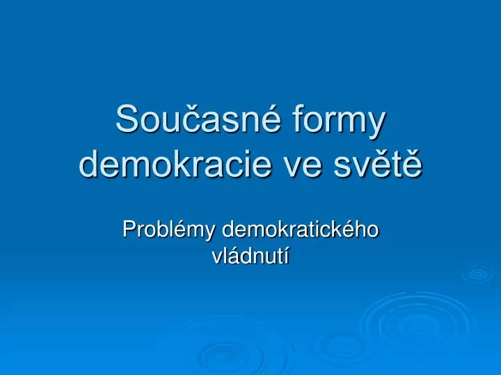 sou asn formy demokracie ve sv t