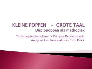 kleine poppen grote taal duplopoppen als methodiek