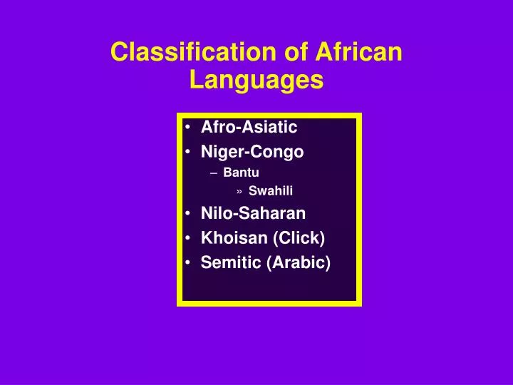 classification of african languages