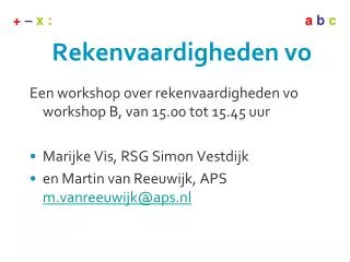 rekenvaardigheden vo