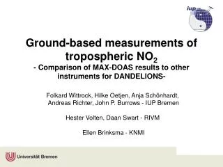 Ground-based measurements of tropospheric NO 2