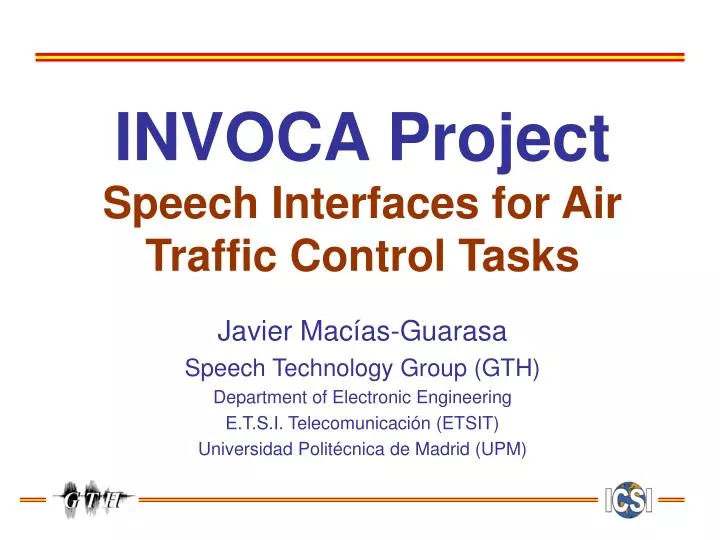 invoca project speech interfaces for air traffic control tasks