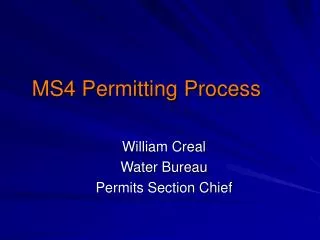 MS4 Permitting Process