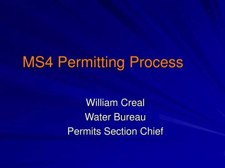 ms4 permitting process