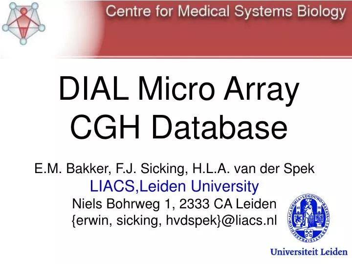 dial micro array cgh database
