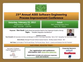 23 rd Annual ASEE Software Engineering Process Improvement Conference