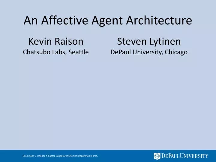 an affective agent architecture