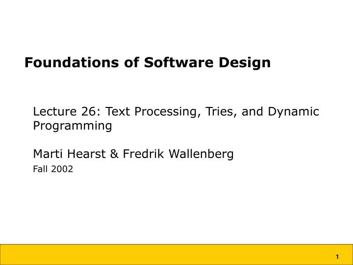 foundations of software design