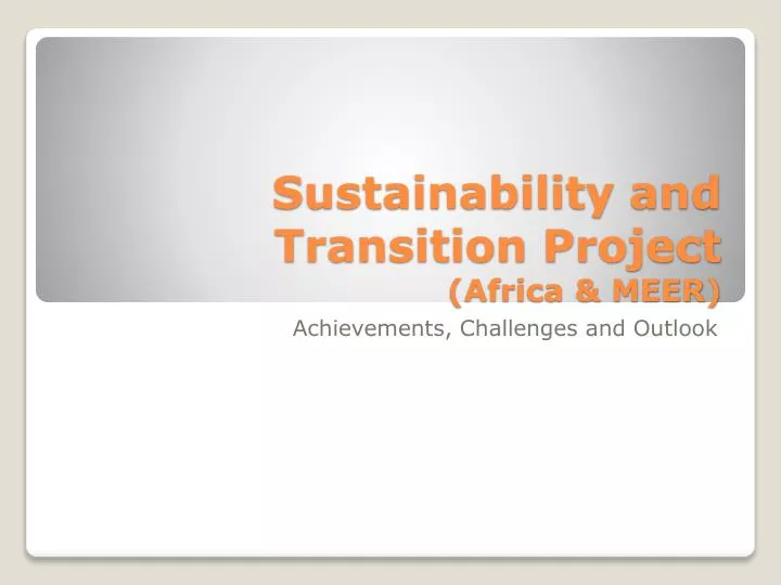 sustainability and transition project africa meer