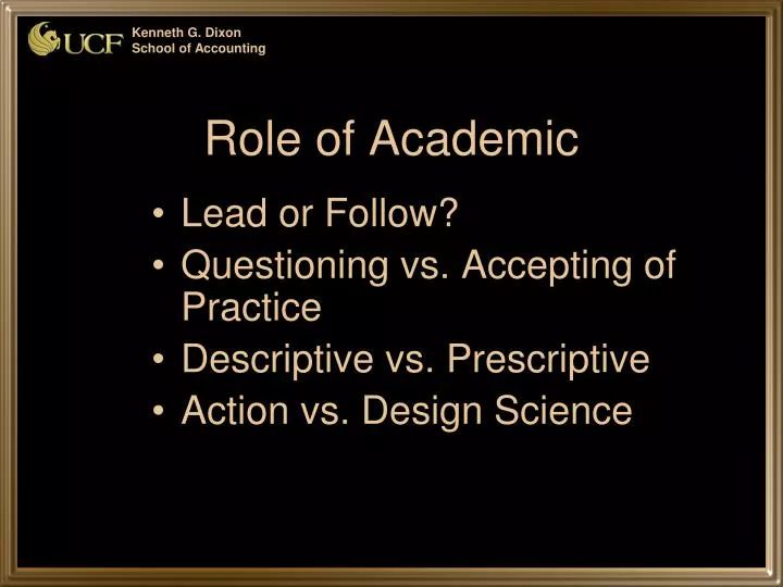 role of academic