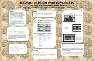 The Effect of Practice and Timbre on Pitch Memory