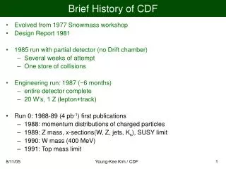 Brief History of CDF