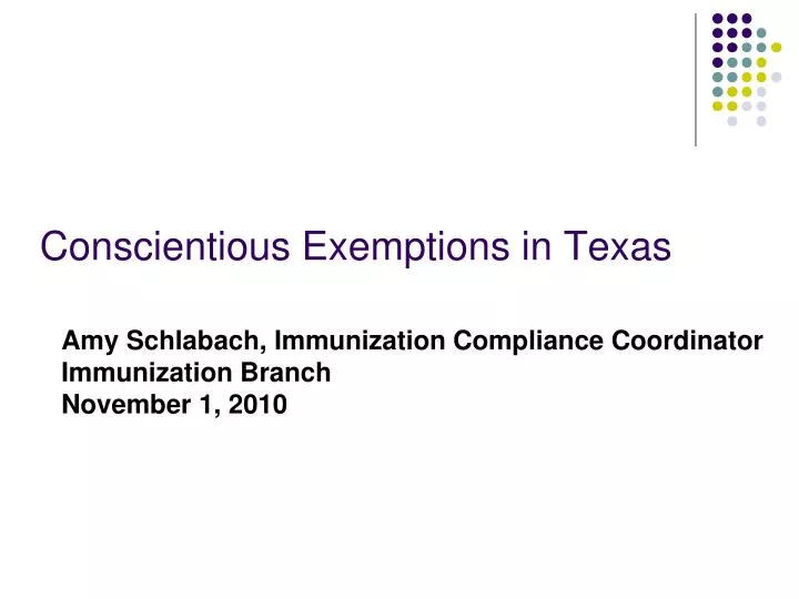 conscientious exemptions in texas