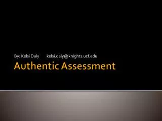 Authentic Assessment