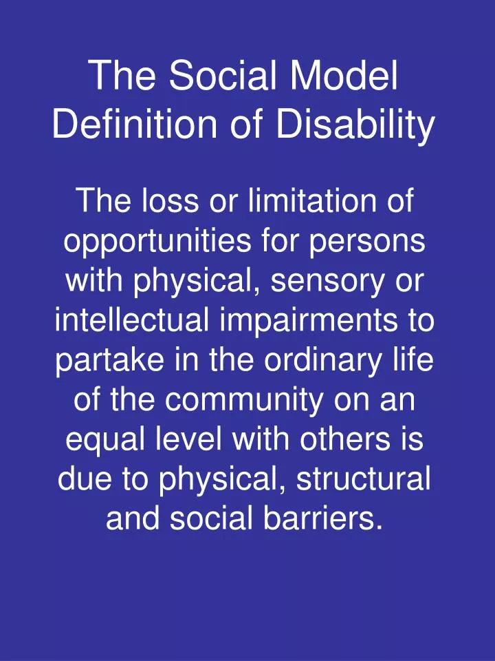 the social model definition of disability