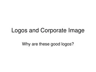 Logos and Corporate Image