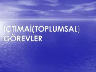 İÇTİMAİ(TOPLUMSAL ) GÖREVLER